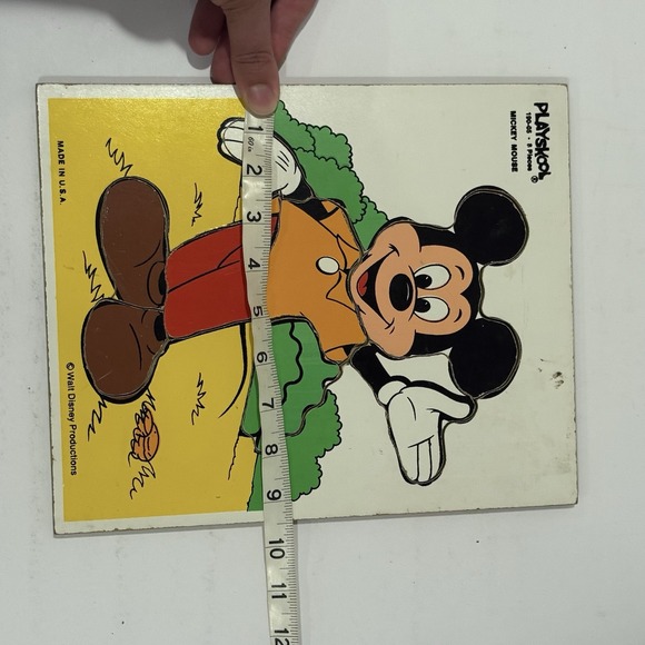 Vintage Walt Disney WOOD Puzzle PLAYSKOOL Mickey Mouse 190-05 8 pieces 9x12" T17 - Picture 3 of 12